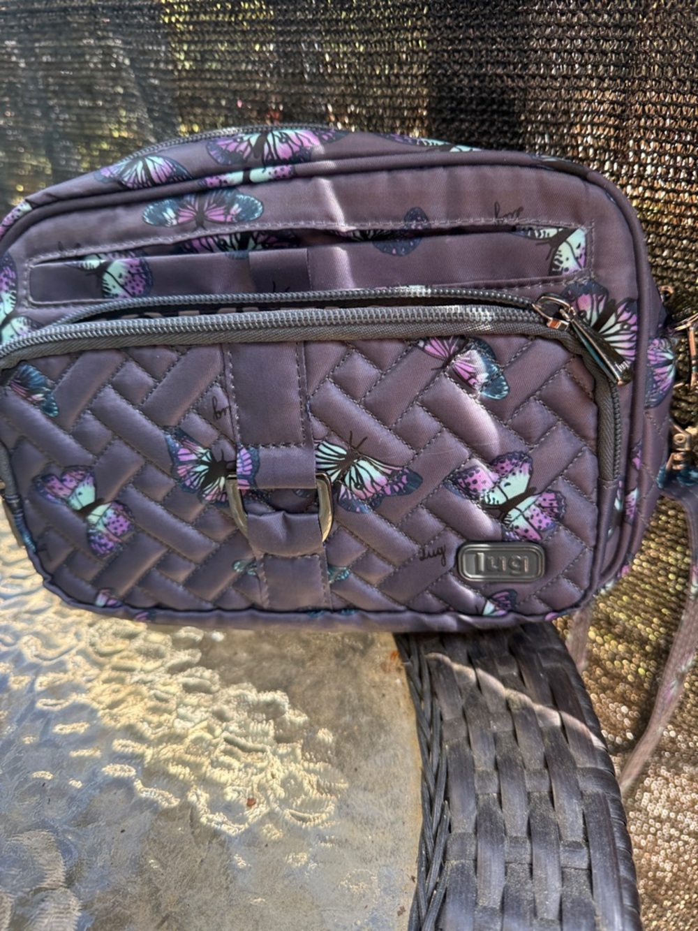 lug Purple Quilted Butterfly Crossbody Bag - Picture 2 of 8